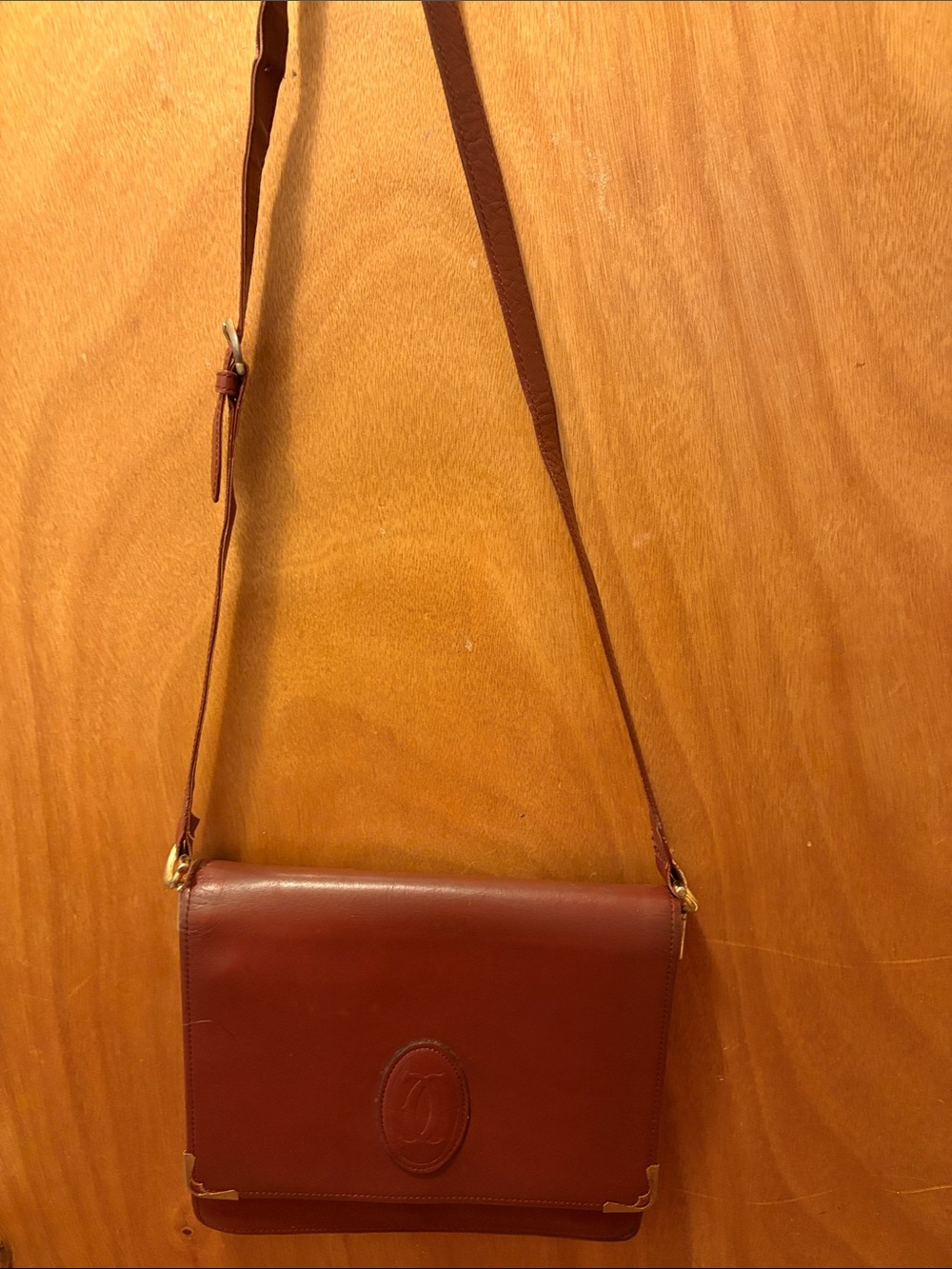 Cartier Classic Brown Leather Crossbody Bag